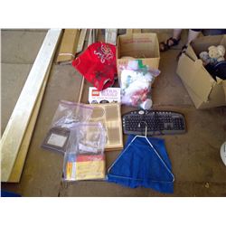 CROSS STICH SUPPLIES, KEYBOARD, LEGO STAR WARS BOOK, PICTURE FRAME, CANDLE HOLDERS, ETC.