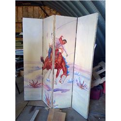 ROOM DIVIDER WITH COWBOY MOTIF