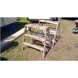 2 ALUMINUM SAWHORSES (DAMAGED)
