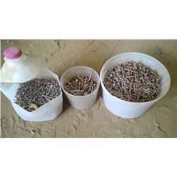 3 BUCKETS OF ASSORTED NAILS