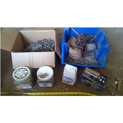 2 CONTAINERS OF ASSORTED SCREWS AND NAILS