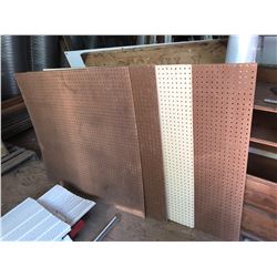 4 SHEETS OF PEGBOARD - APPROXIMATELY 4'X4'