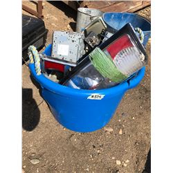 PAIL OF LIGHTS, STEREOS, ETC.