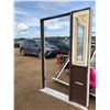 Image 2 : ONE DOOR FRAME WOODEN 7FT LENGTH 4FT 9IN WIDTH COMES WITH DOOR -TRIPLE GLAZE