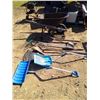 Image 1 : WHEELBARROW W/ ASSORTED YARD TOOLS