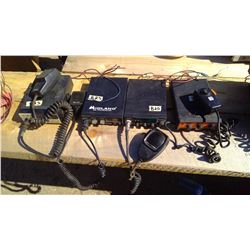 FOUR SMALL CB RADIOS( ONES COBRA TWO IS IDLAND THREE IS HANDIC FOUR IS PARA DYNAMICS