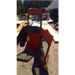 TWO ORANGE TRACTOR DOORS METAL