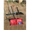 Image 7 : GARDEN TOOLS+ SNOW SHOVEL+TWO METAL SAWHORSE