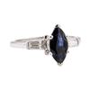 Image 1 : 1.39 ctw Blue Sapphire and Diamond Ring - Platinum