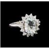 Image 1 : 2.81 ctw Aquamarine and Diamond Ring - 14KT White Gold