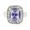 Image 2 : 3.03 ctw Sapphire and Diamond Ring - 14KT White Gold