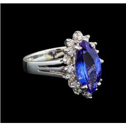 14KT White Gold 2.76 ctw Tanzanite and Diamond Ring