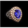 Image 1 : 7.31 ctw Tanzanite and Diamond Ring - 14KT Rose Gold