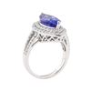 Image 4 : 4.17 ctw Tanzanite and Diamond Ring - 14KT White Gold
