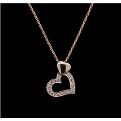 14KT Rose Gold 0.30 ctw Diamond Pendant With Chain