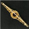 Image 6 : 15k Yellow Gold .64 ctw Old Cut Amethyst & Seed Pearl Brooch Pin