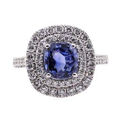 3.10 ctw Sapphire and Diamond Ring - Platinum