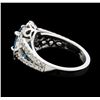 Image 3 : 2.81 ctw Blue Zircon and Diamond Ring - 14KT White Gold