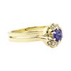 Image 1 : 0.88 ctw Blue Sapphire and Diamond Ring Set - 14KT Yellow Gold