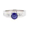 Image 2 : 1.76 ctw Sapphire And Diamond Ring - Platinum