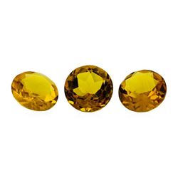 11.92 ctw.Natural Round Cut Citrine Quartz Parcel of Three