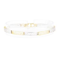 Greek Key Bracelet - 14KT Yellow and White Gold