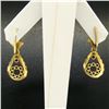 Image 4 : Vintage 18K Yellow Gold 1.0 ctw Pear Shape Garnet Dangle Drop Lever Back Earring