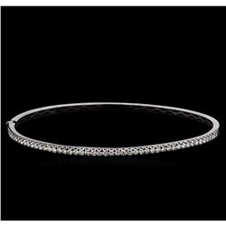 0.95 ctw Diamond Bangle Bracelet - 14KT White Gold