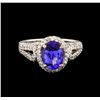 Image 2 : 14KT White Gold 2.14 ctw Tanzanite and Diamond Ring