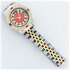 Image 6 : Rolex Ladies 2 Tone 14K Red Vignette String Diamond Lugs & Ruby Datejust Wriswat