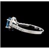 Image 3 : 2.34 ctw Blue Zircon and Diamond Ring - 14KT White Gold