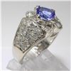 Image 5 : 2.50 ctw Tanzanite and Diamond Ring - 14KT White Gold