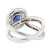 Image 3 : 2.69 ctw Sapphire and Diamond Ring - 18KT White Gold