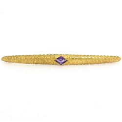 Antique Victorian 14kt Yellow Gold 0.60 ctw Amethyst Bar Pin