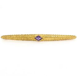 Antique Victorian 14kt Yellow Gold 0.60 ctw Amethyst Bar Pin