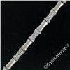 Image 1 : 14kt White Gold 1.20 ctw Round Diamond Cluster and Brushed Link Tennis Bracelet