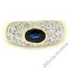 Image 1 : 14kt Yellow Gold 0.85 ctw Oval Sapphire and Round Diamond Band Ring