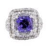 Image 2 : 4.25 ctw Tanzanite and Diamond Ring - 14KT White Gold