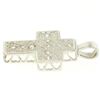 Image 3 : 14K White Gold Petite .20 ctw Round Pave Set Diamond Textured Cross Pendant 2.43