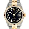 Image 2 : Rolex Mens 2 Tone 14K Black String Diamond & Ruby 36MM Datejust Wristwatch