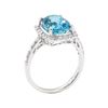 Image 4 : 8.07 ctw Blue Zircon and Diamond Ring - 14KT White Gold