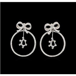 14KT White Gold 1.36 ctw Diamond Earrings