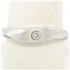 Image 1 : Men's Textured 14K White Gold Bead Set Round Diamond Solitaire Band Ring Sz 9.5