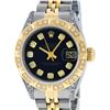 Image 1 : Rolex Ladies 2 Tone 14K Black Diamond & Pyramid Diamond Datejust Wriswatch