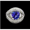 Image 2 : 14KT White Gold 2.94 ctw Tanzanite and Diamond Ring