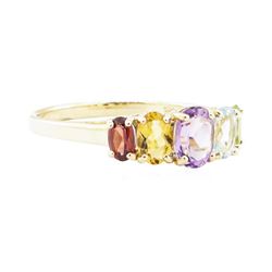 3.00 ctw Rainbow-Colored Gemstone Ring - 10KT Yellow Gold