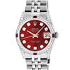 Image 2 : Rolex Womens Midsize 31mm Red Diamond Lugs & Ruby Datejust Wristwatch