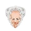Image 1 : 14KT White Gold 10.03 ctw Morganite and Diamond Ring