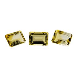 21.21 ctw.Natural Emerald Cut Citrine Quartz Parcel of Three