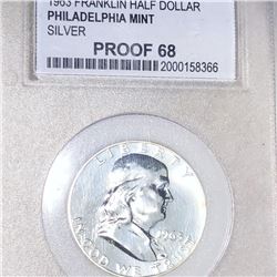1963 Franklin Half Dollar PCC - PF68